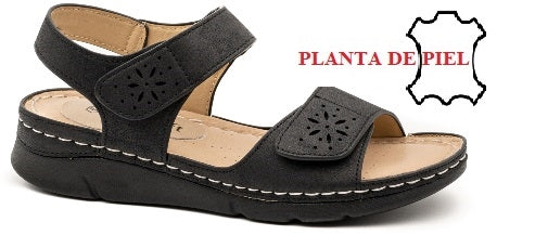 Sandalias My Soft negro - Plantilla confort