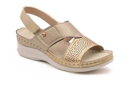 Sandalias My Soft platino - Plantilla confort y velcro