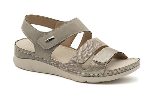 Sandalias My Soft confort plomo - 3 velcros