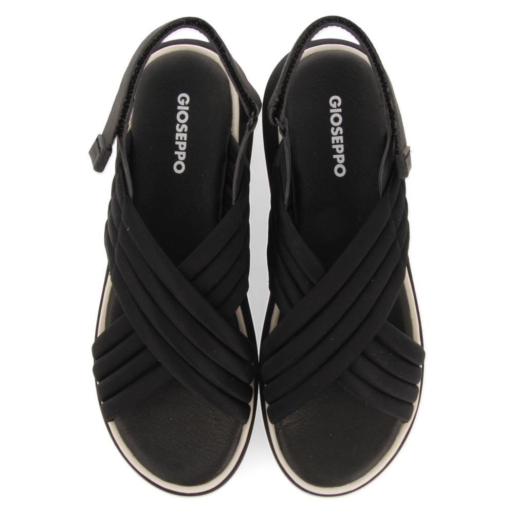 Sandalias Gioseppo negras con tiras acolchadas y suela gruesa