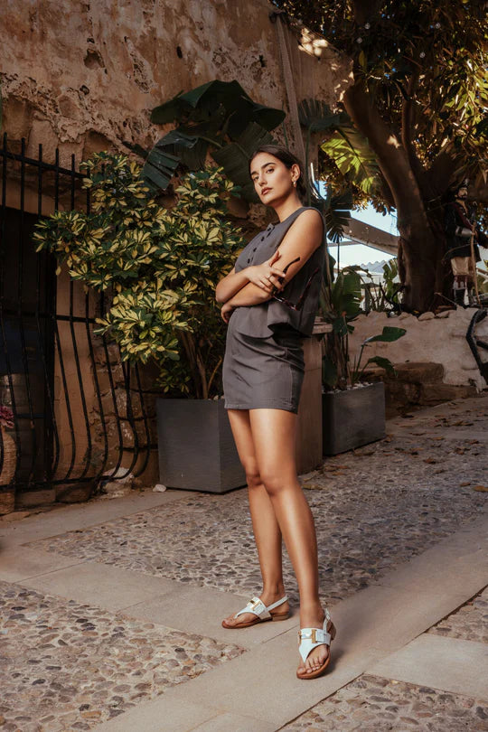 Sandalias planas blancas- Oh my sandals