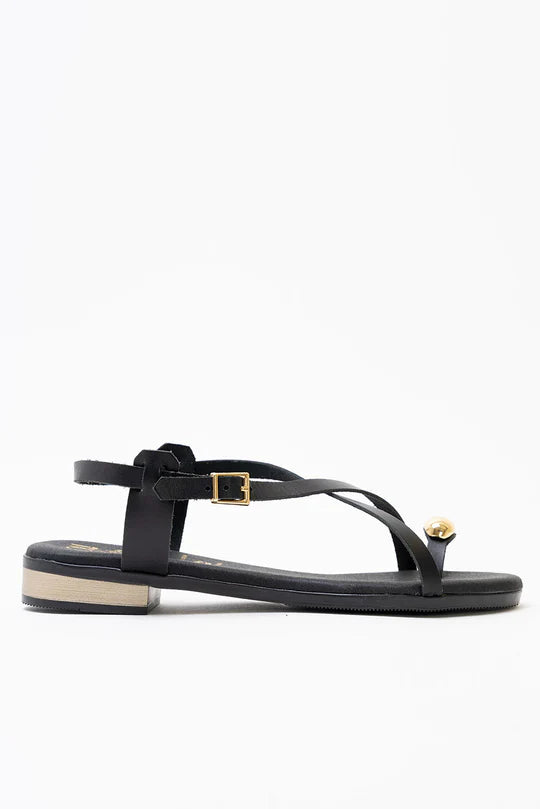 Sandalias planas tiras negras - Oh my sandals
