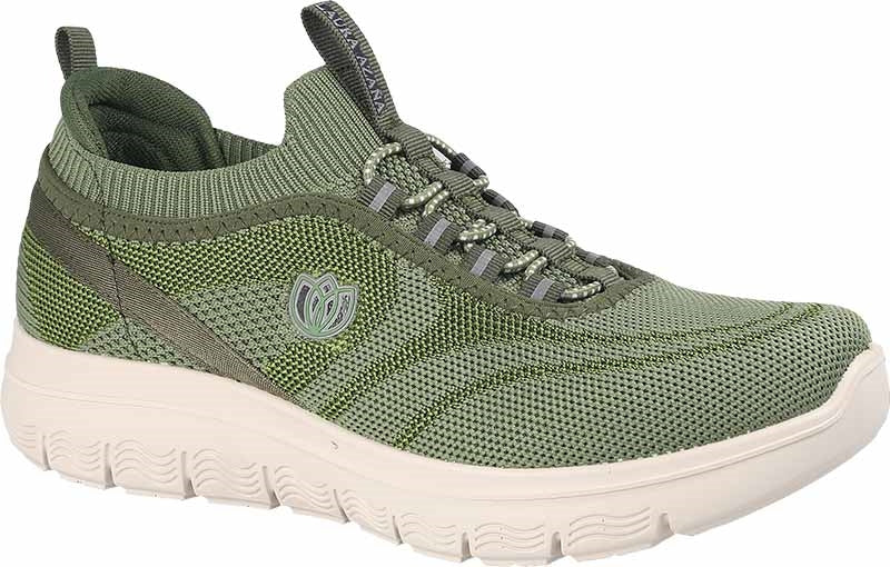 Deportivos runner elásticos de mujer verde- Laura Azaña