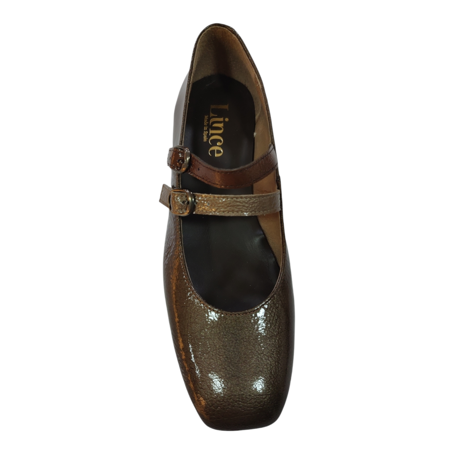 Merceditas piel marrón combi