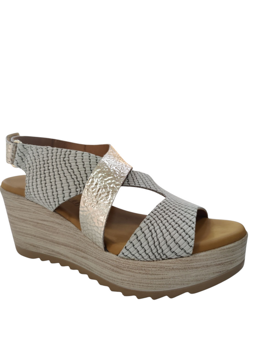 Sandalias Sergiotti Perla Platino Cruzada