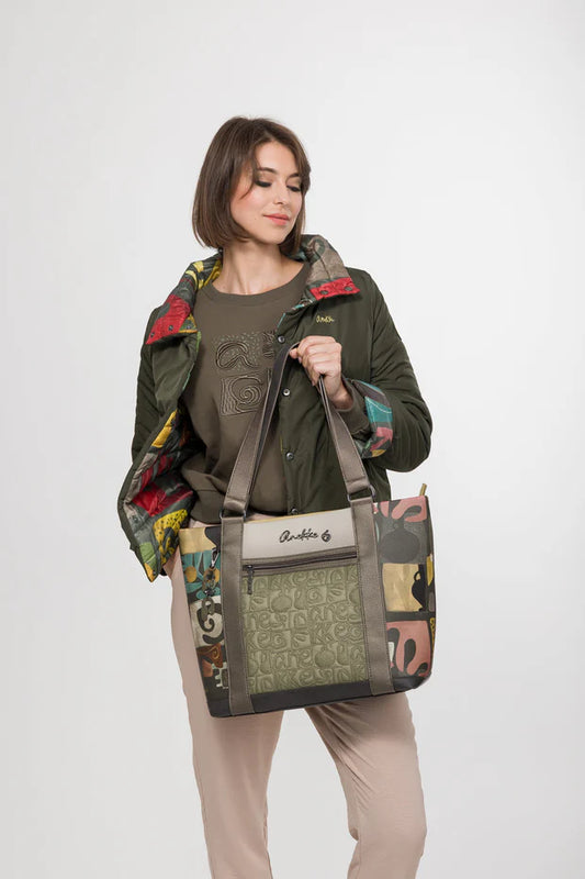 Bolso Tote Vegano Anekke Amphora con Cremallera y Bolsillos