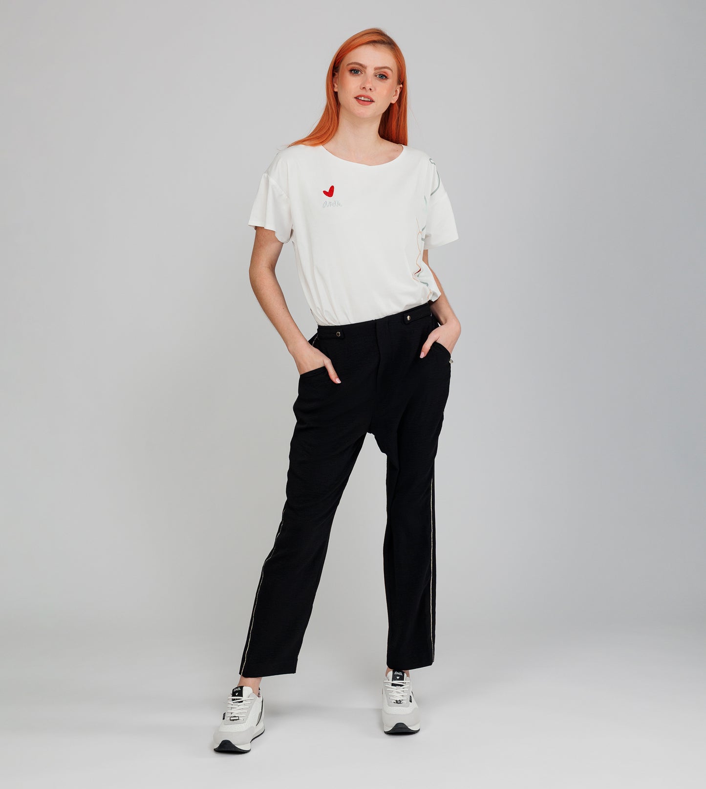 Camiseta de manga corta Anekke - Blanco logo