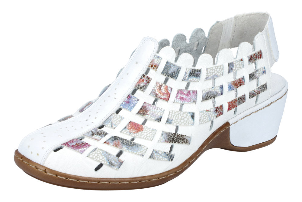 Rieker- Zapato Abotinado Blanco Confort