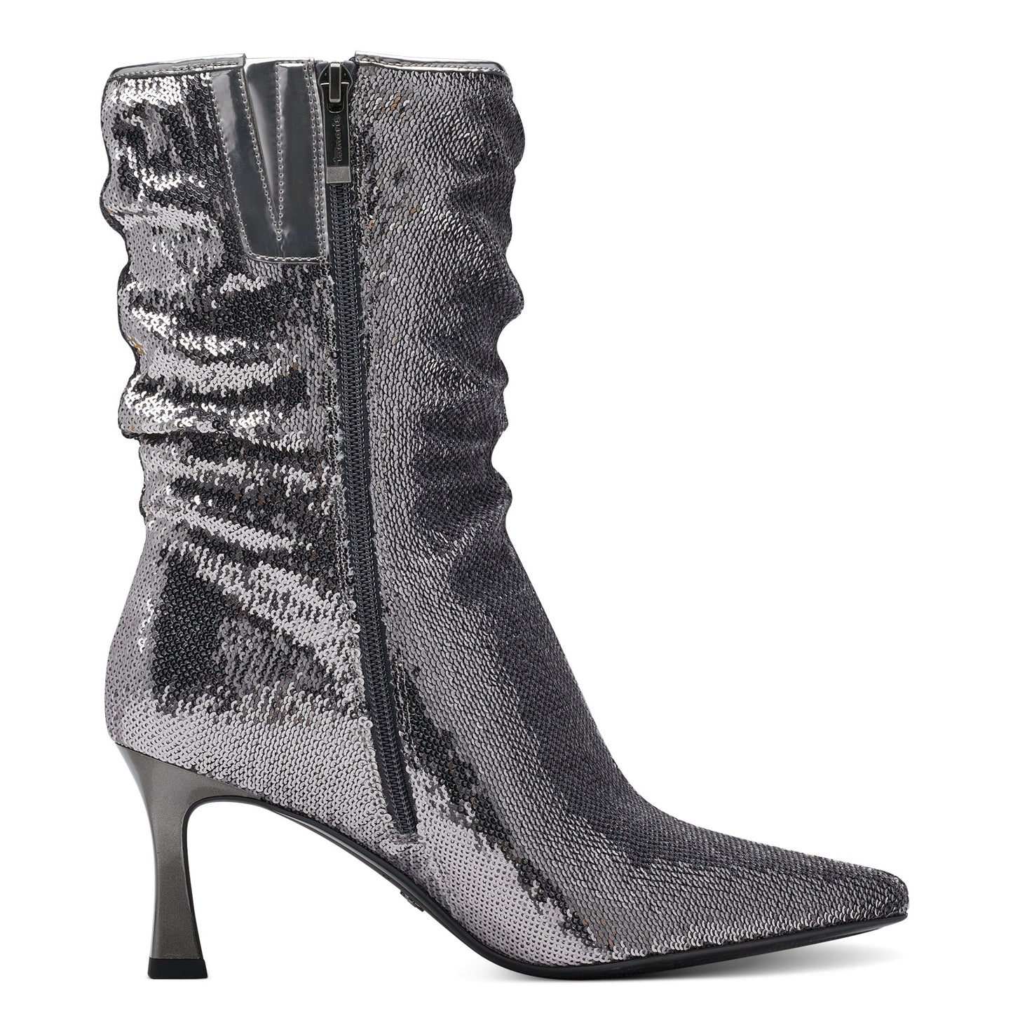 Metallic sequin ankle boots