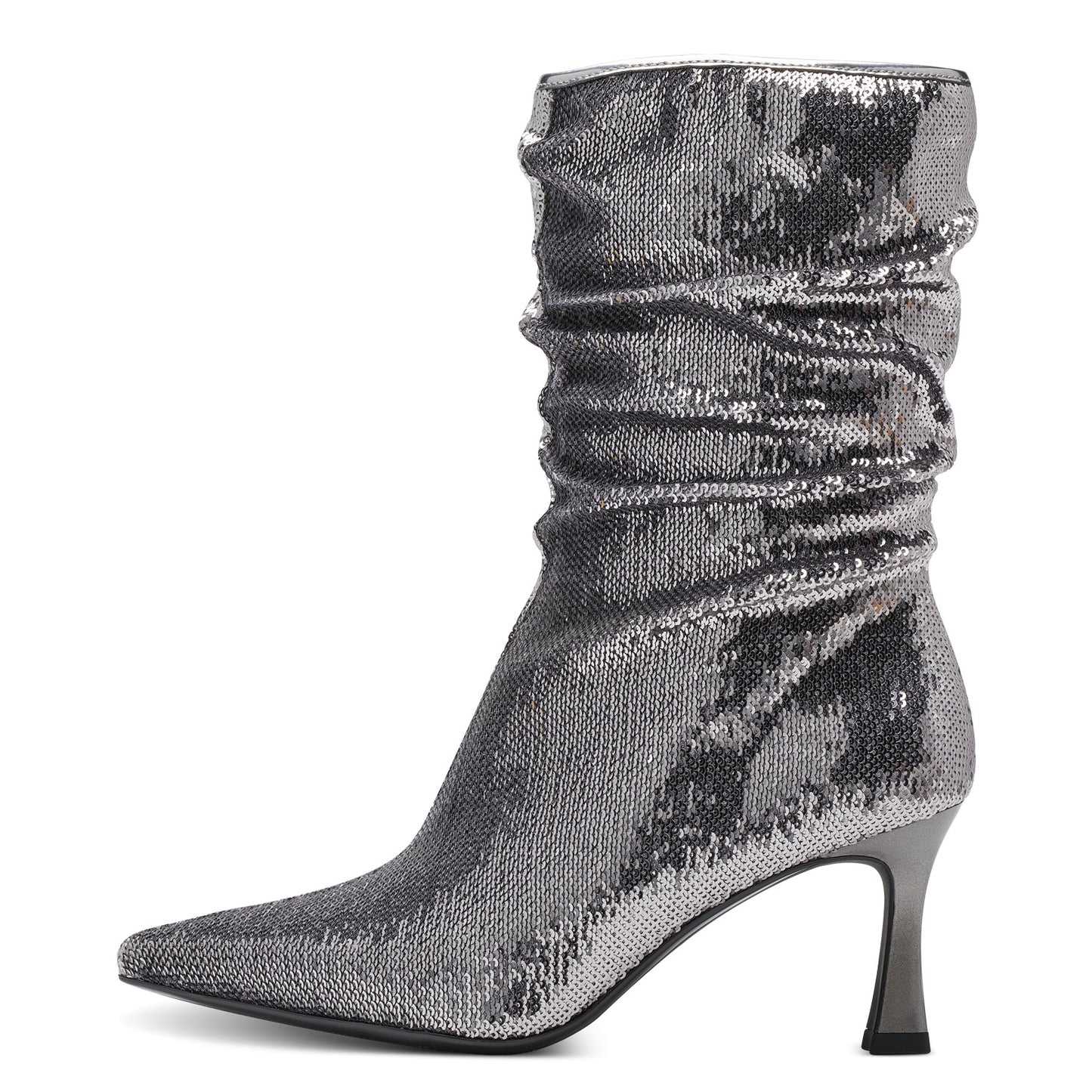 Metallic sequin ankle boots