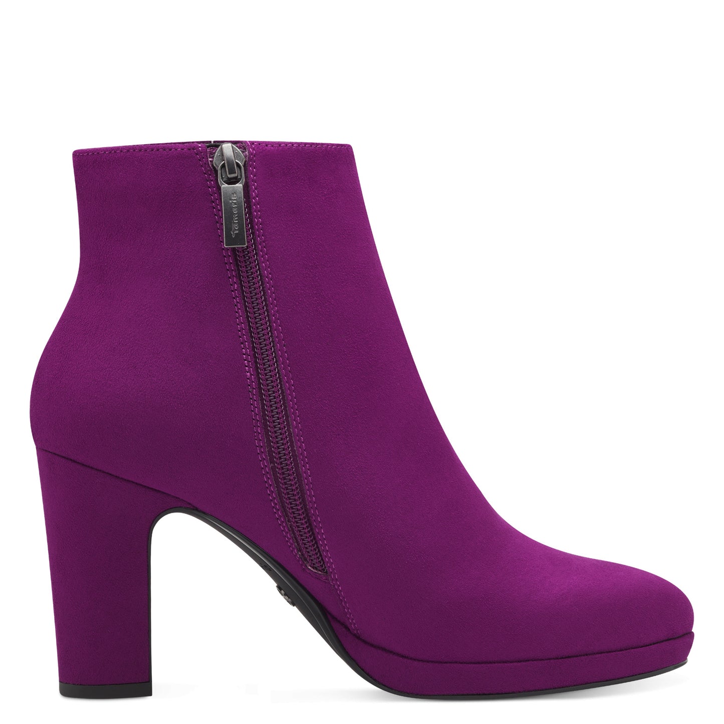 Fuchsia heeled ankle boots