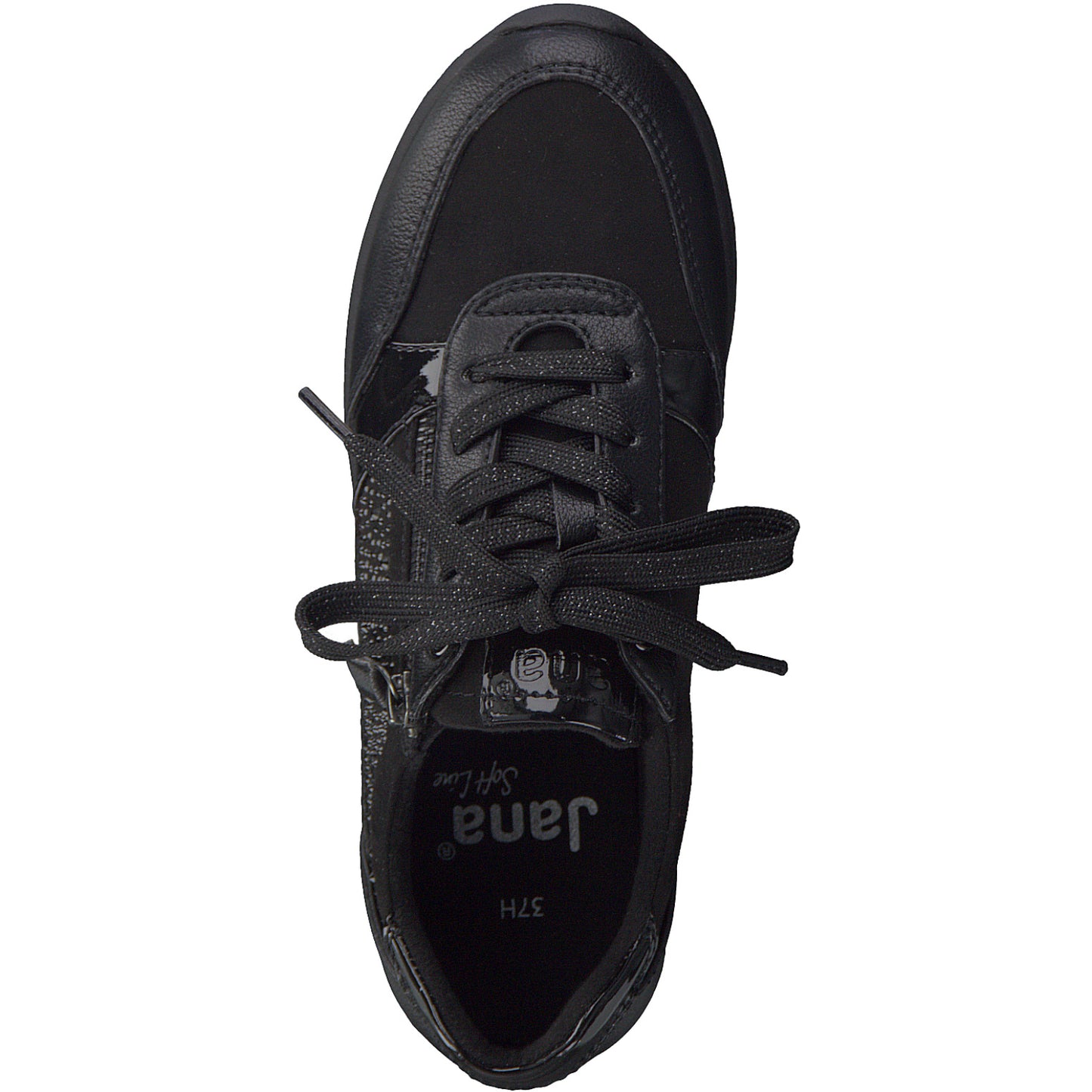 Black sneaker removable insole