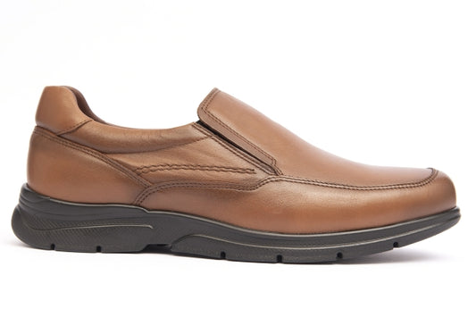 Comfort leather shoe in Special Width with elastic closure