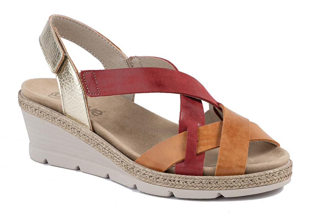 Sandalia con Cuña Suave 3050 Rojo - Plantilla