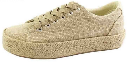 1266-Bamba ligera con suela de Yute Beige