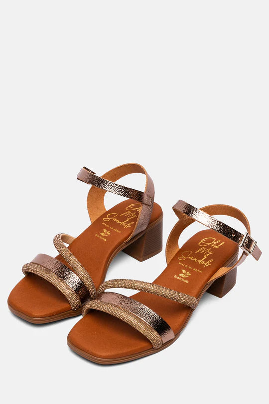 Sandalias Tacón Champan- Oh My Sandals