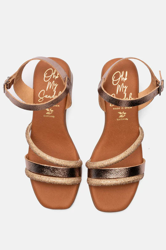 Sandalias Tacón Champan- Oh My Sandals
