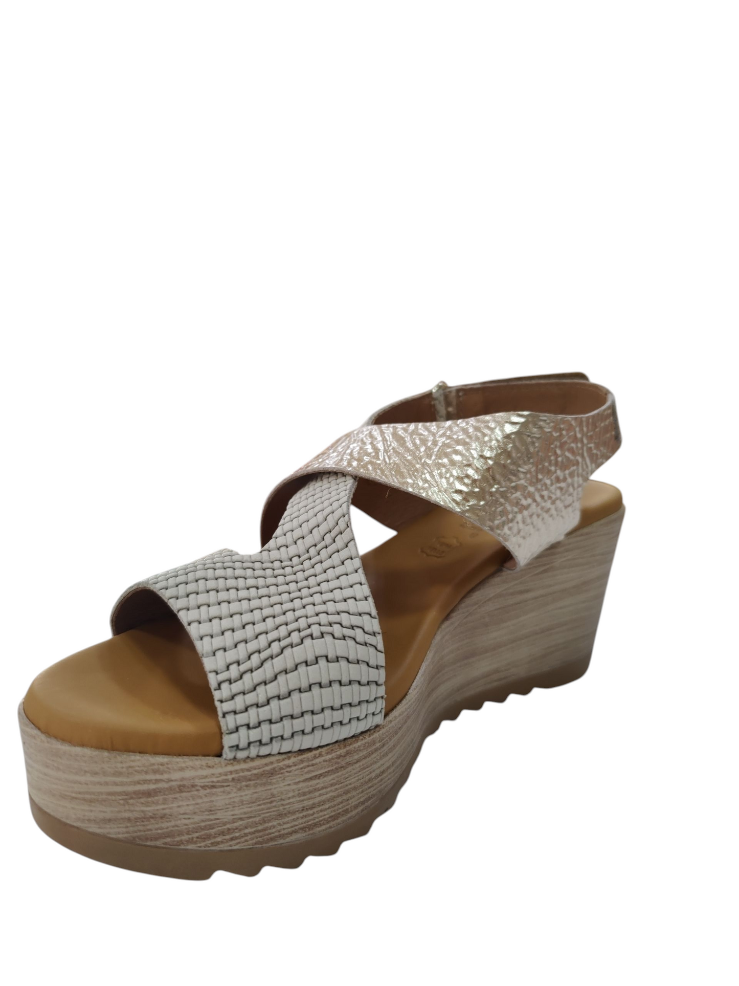 Sandalias Sergiotti Perla Platino Cruzada