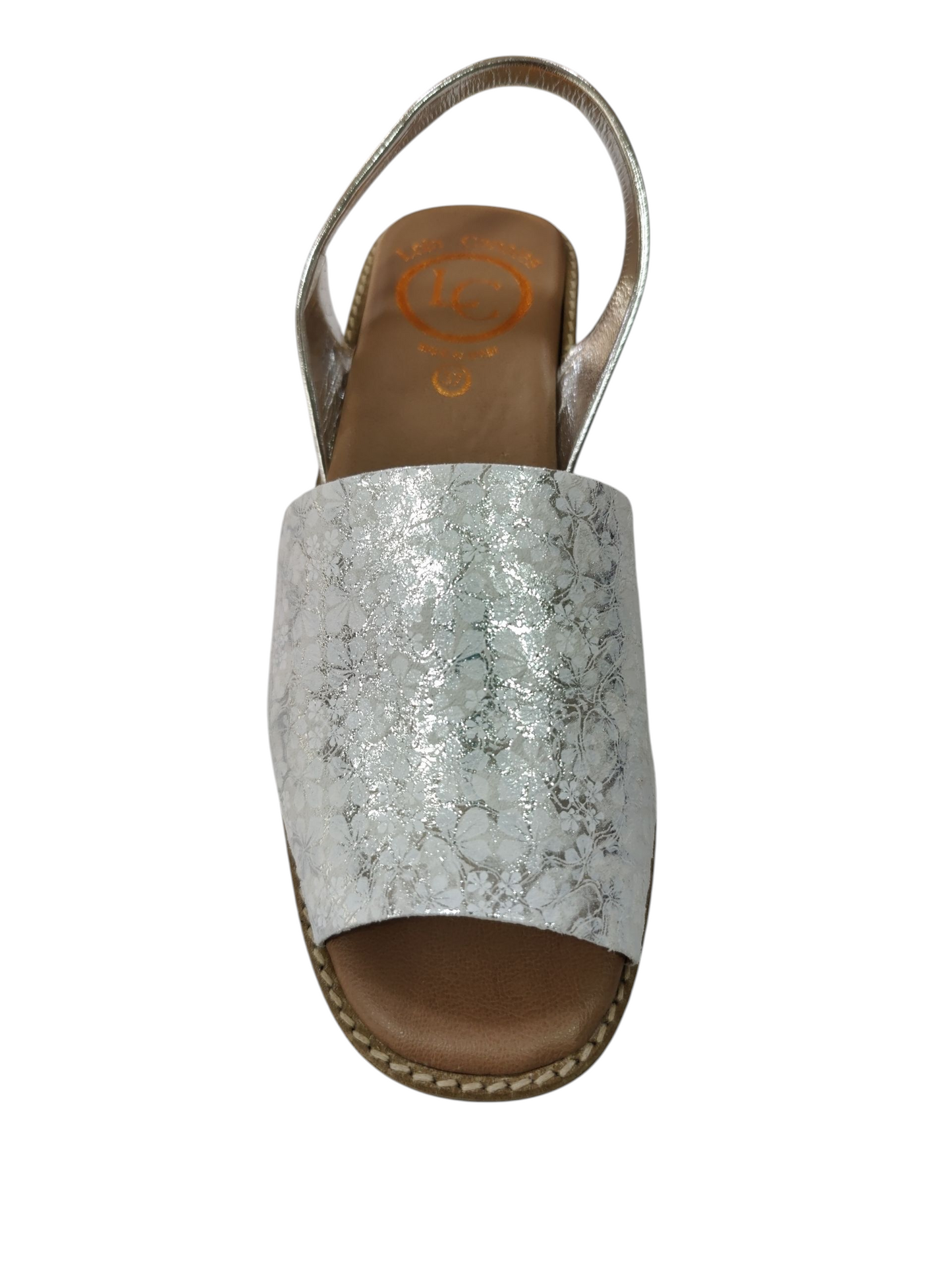 Menorquinas cuña plata/blanco