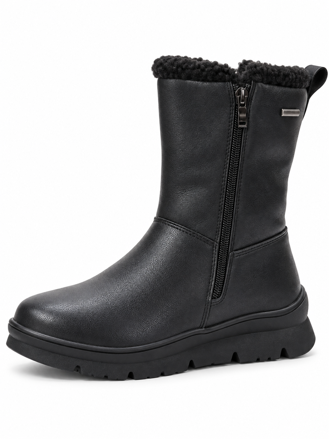 Botín negro modelo 99078 con forro cálido y suela gruesa