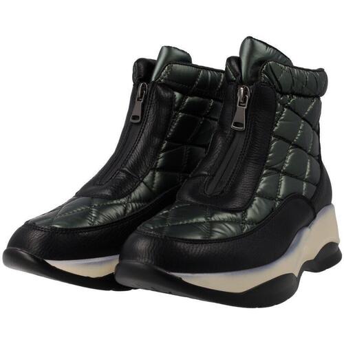 Botines casual verde con cremallera frontal