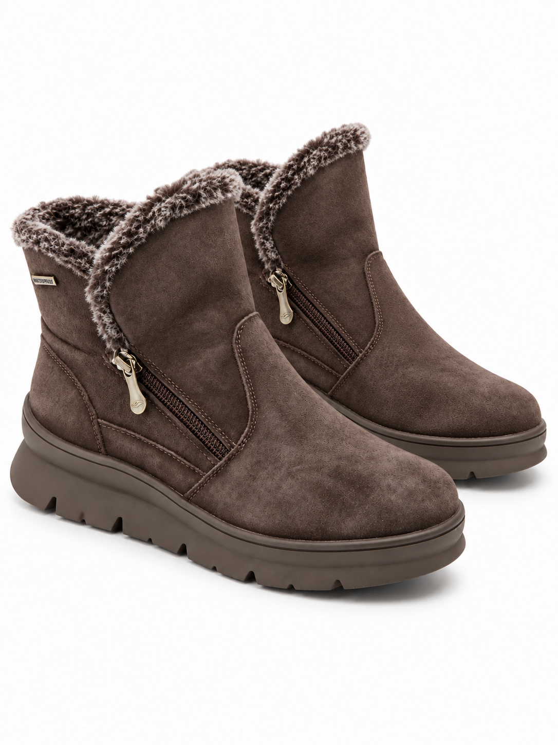 Pareja de botines marrón serraje impermeables modelo 99074