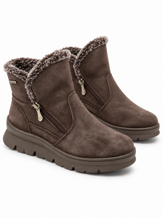 Pareja de botines marrón serraje impermeables modelo 99074