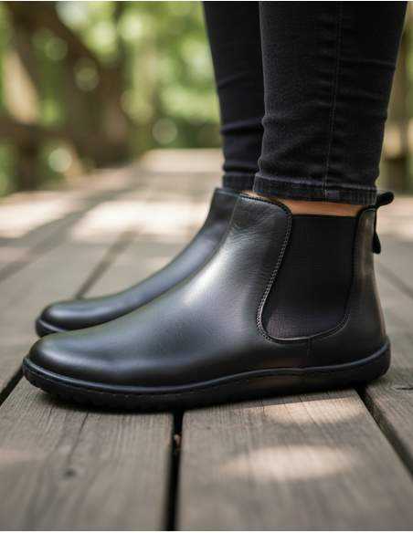 Botín barefoot piel negro