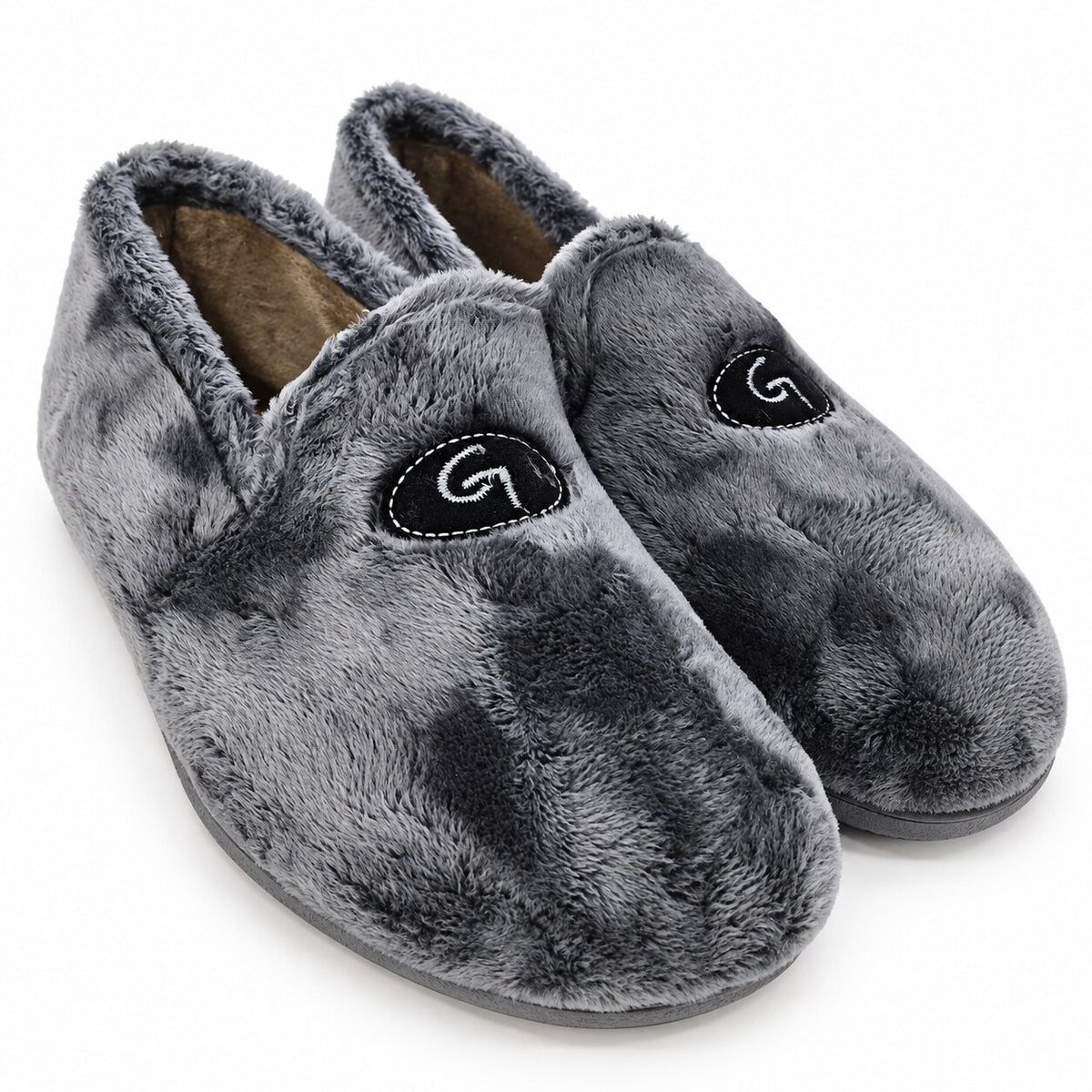 Zapatillas de hombre Garzón 6501.275 gris oscuro, vista en perspectiva