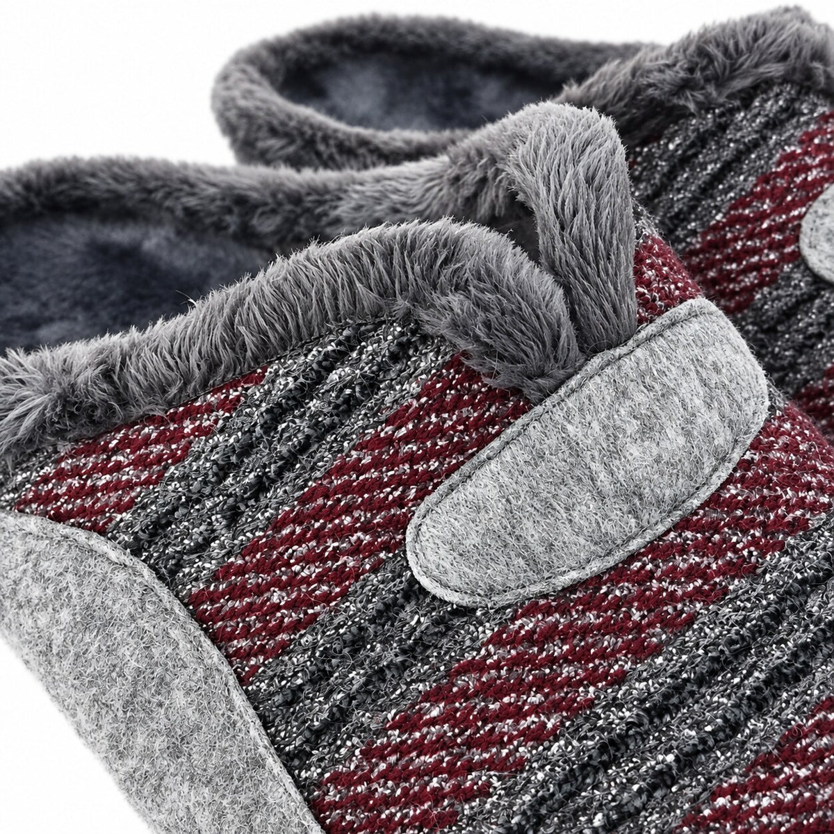 Detalle del tejido y forro de las zapatillas Garzón 8450.507 burdeos y gris