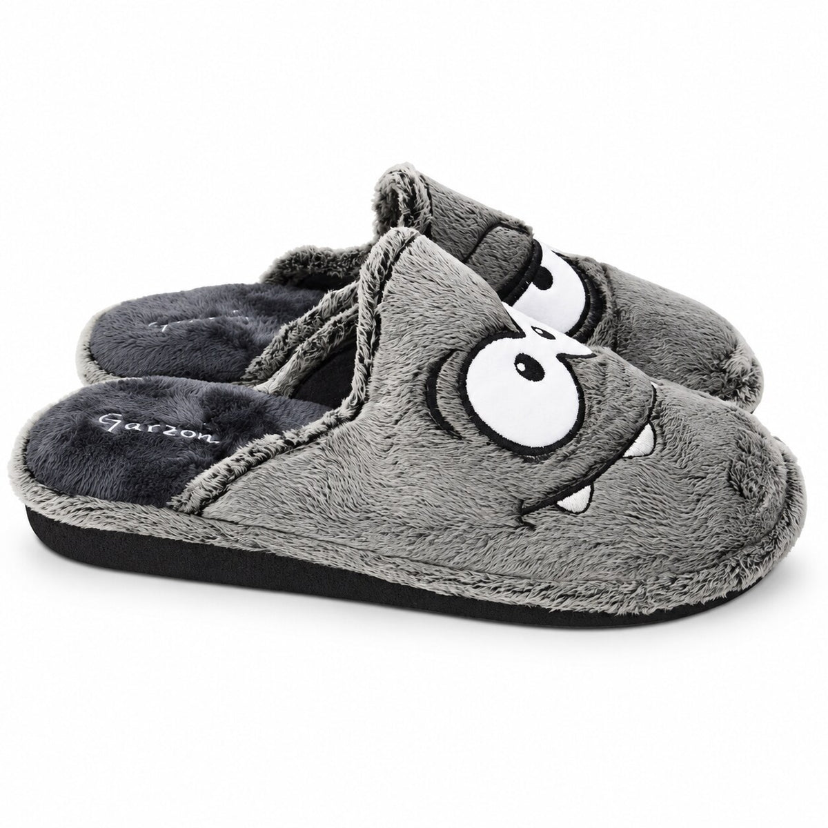Zuecos de casa para hombre Garzón P355.276 gris oscuro, vista lateral