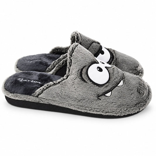 Zuecos de casa para hombre Garzón P355.276 gris oscuro, vista lateral