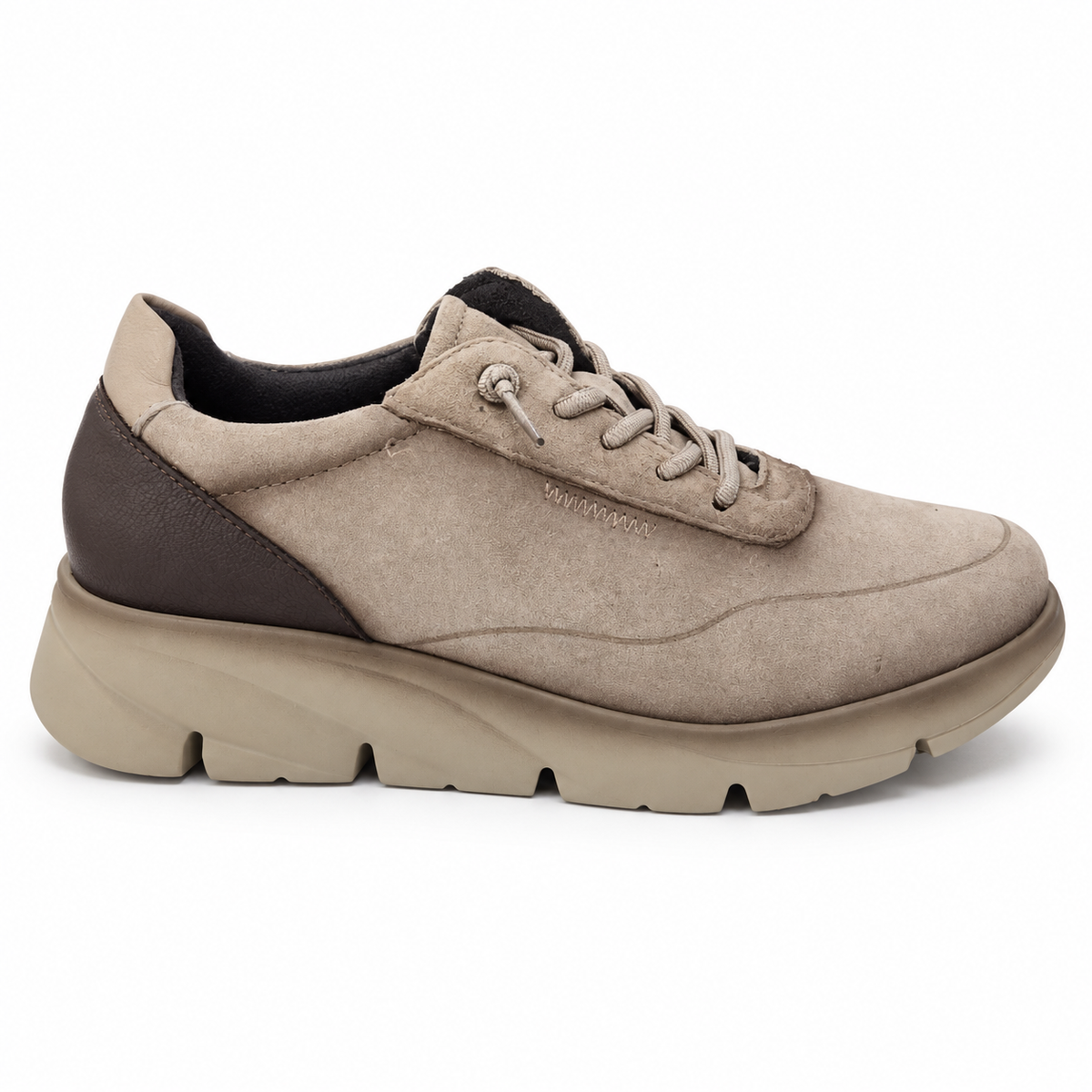 Zapatillas de mujer Kloe Marín 3319 topo de piel, vista lateral exterior