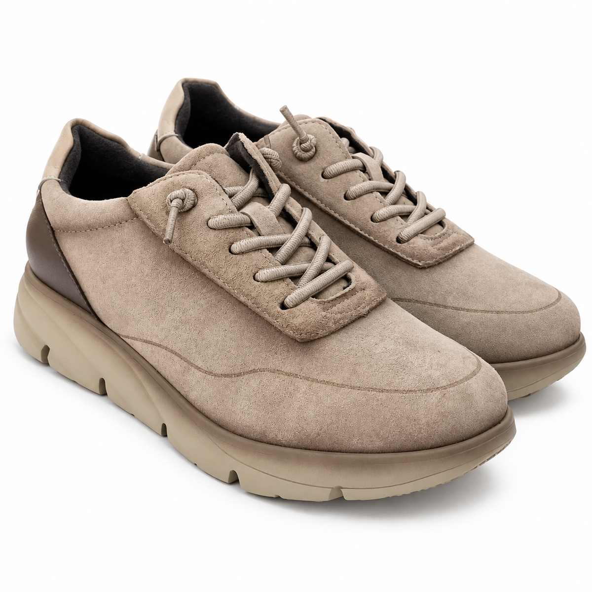 Zapatillas de mujer Kloe Marín 3319 topo de piel, vista del par en tres cuartos
