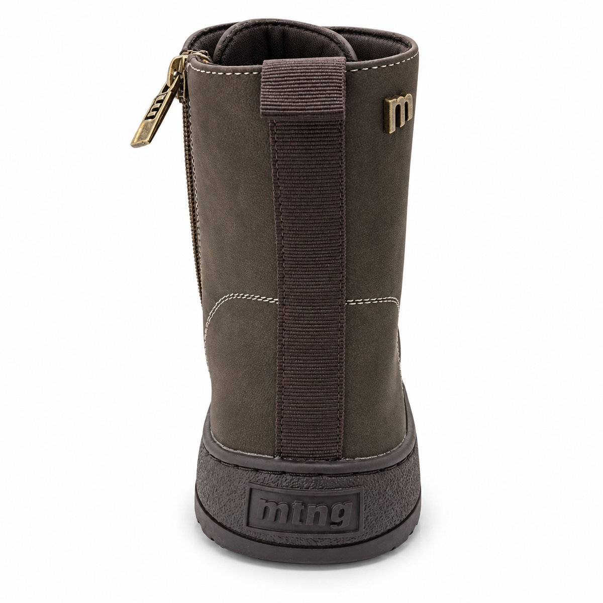 Botín barefoot Mustang Free Alask 55468 marrón moka, vista trasera sobre fondo blanco
