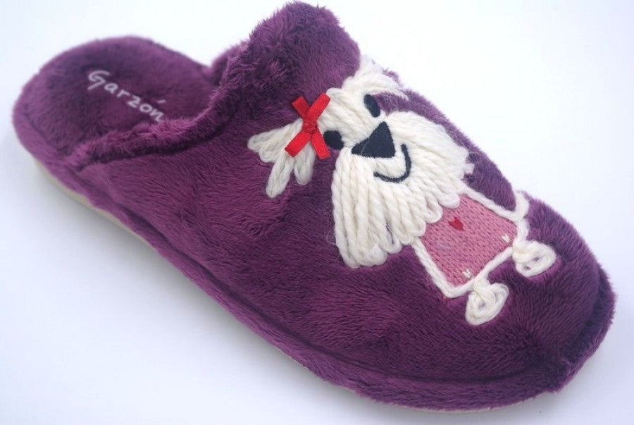 Parquet sole dog slippers